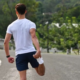 a man stretching before a run